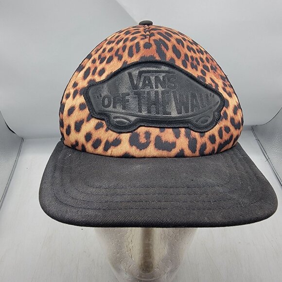 Vans Off The Wall Leopard Print Trucker Hat Cap Casual Adjustable Lightweight - Picture 1 of 9